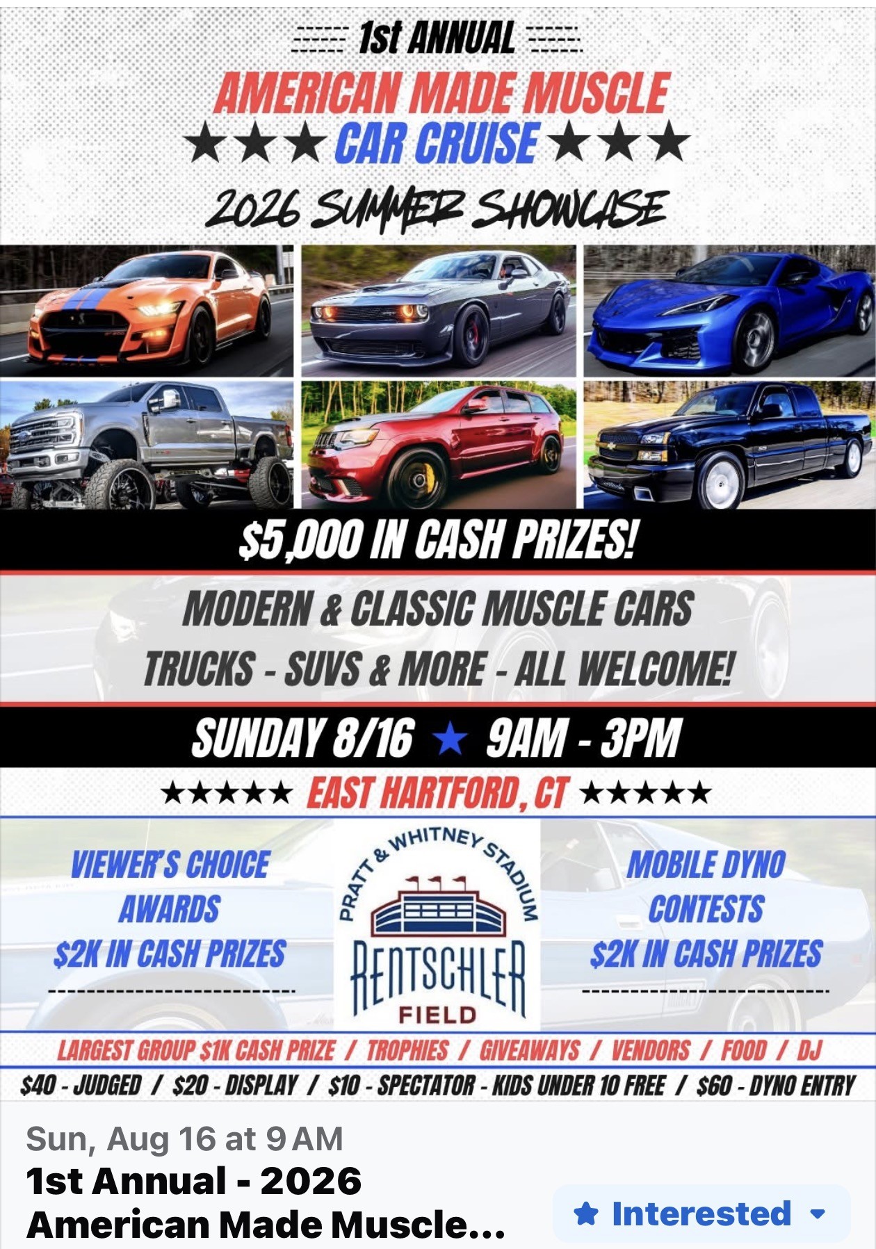 The 1st Annual American Muscle Car Cruise & Showcase, East Hartford, CT.