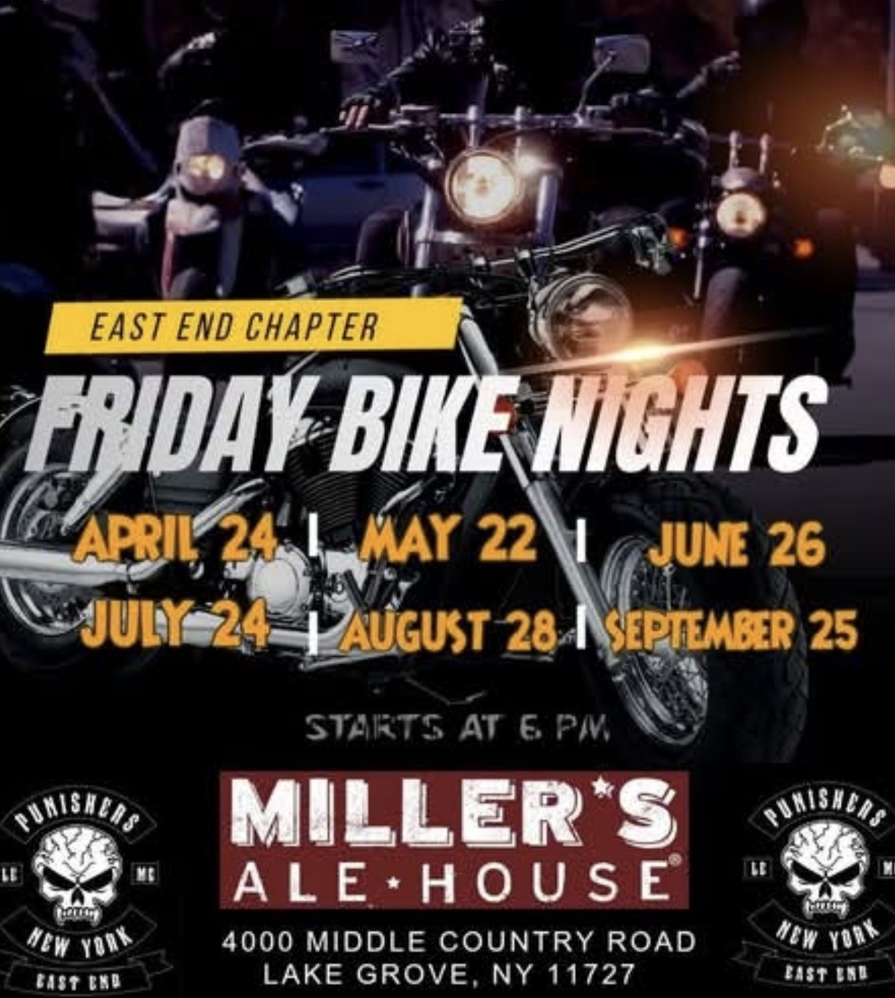 The East End Chapter Friday Night Bike Nights, Lake Grove, NY