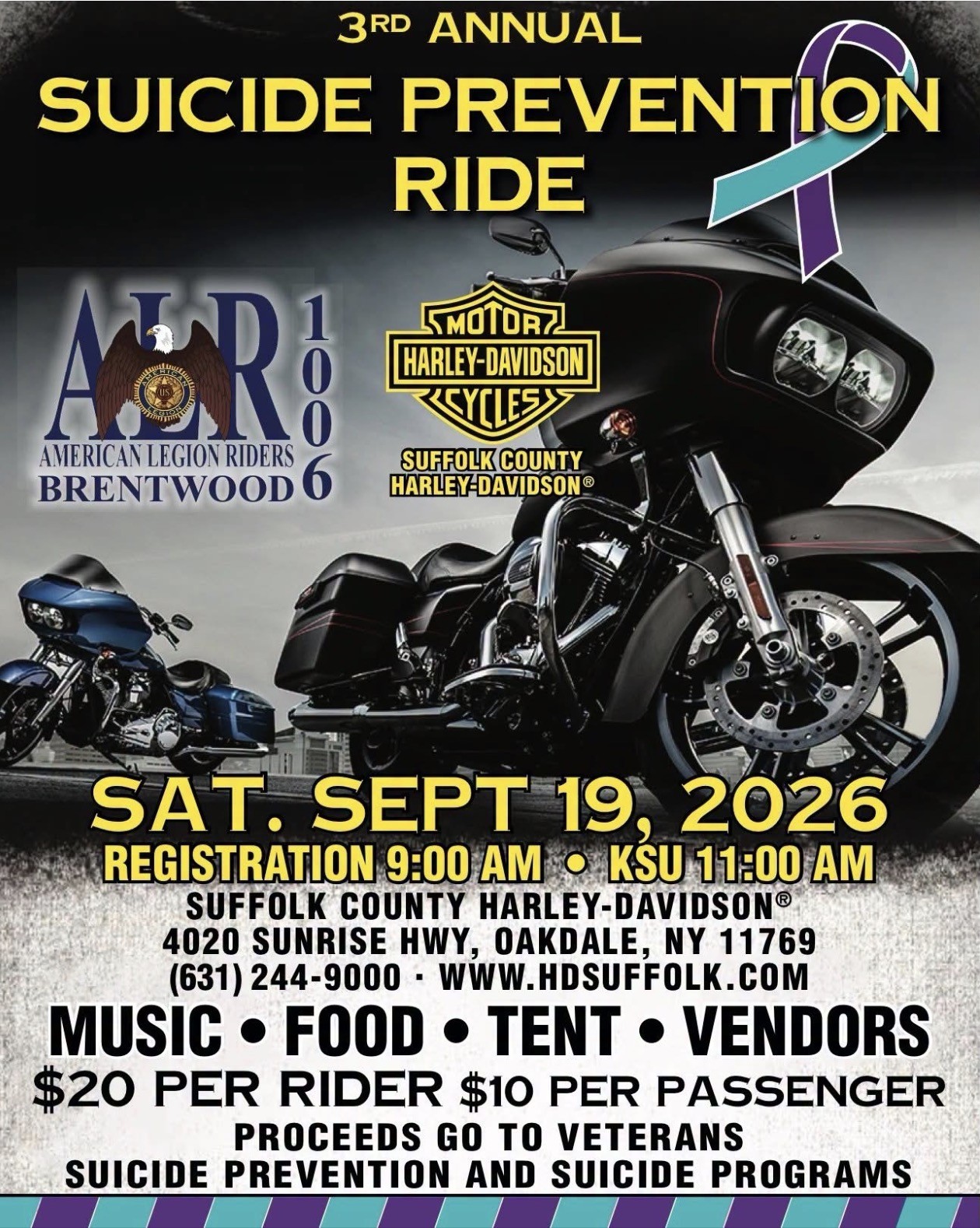 The 3rd Annual Suicide Prevention Ride, Oakdale, NY