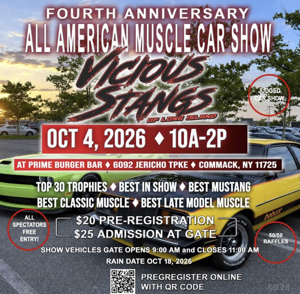 The 4th Anniversary All American Muscle Car Show, Commack, NY