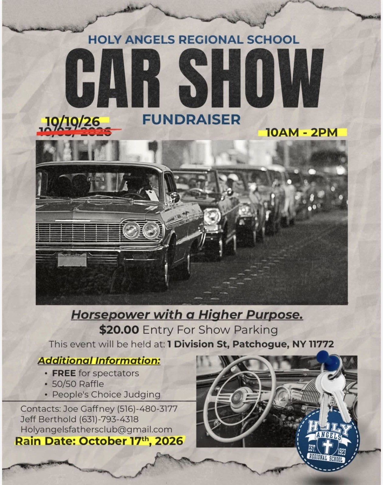 The Holy Angels Regional School Car Show & Fundraiser, Patchogue, NY