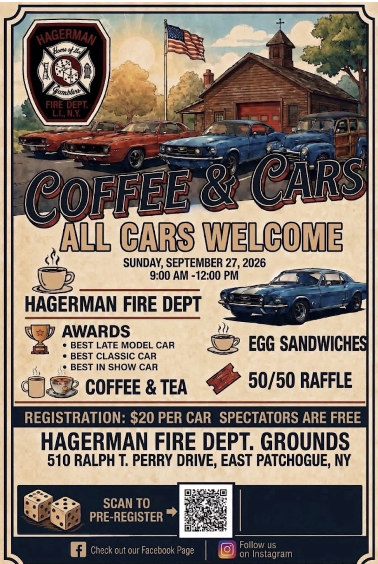 The Hagerman Fire Department Coffee & Cars Meet, East Patchogue, NY