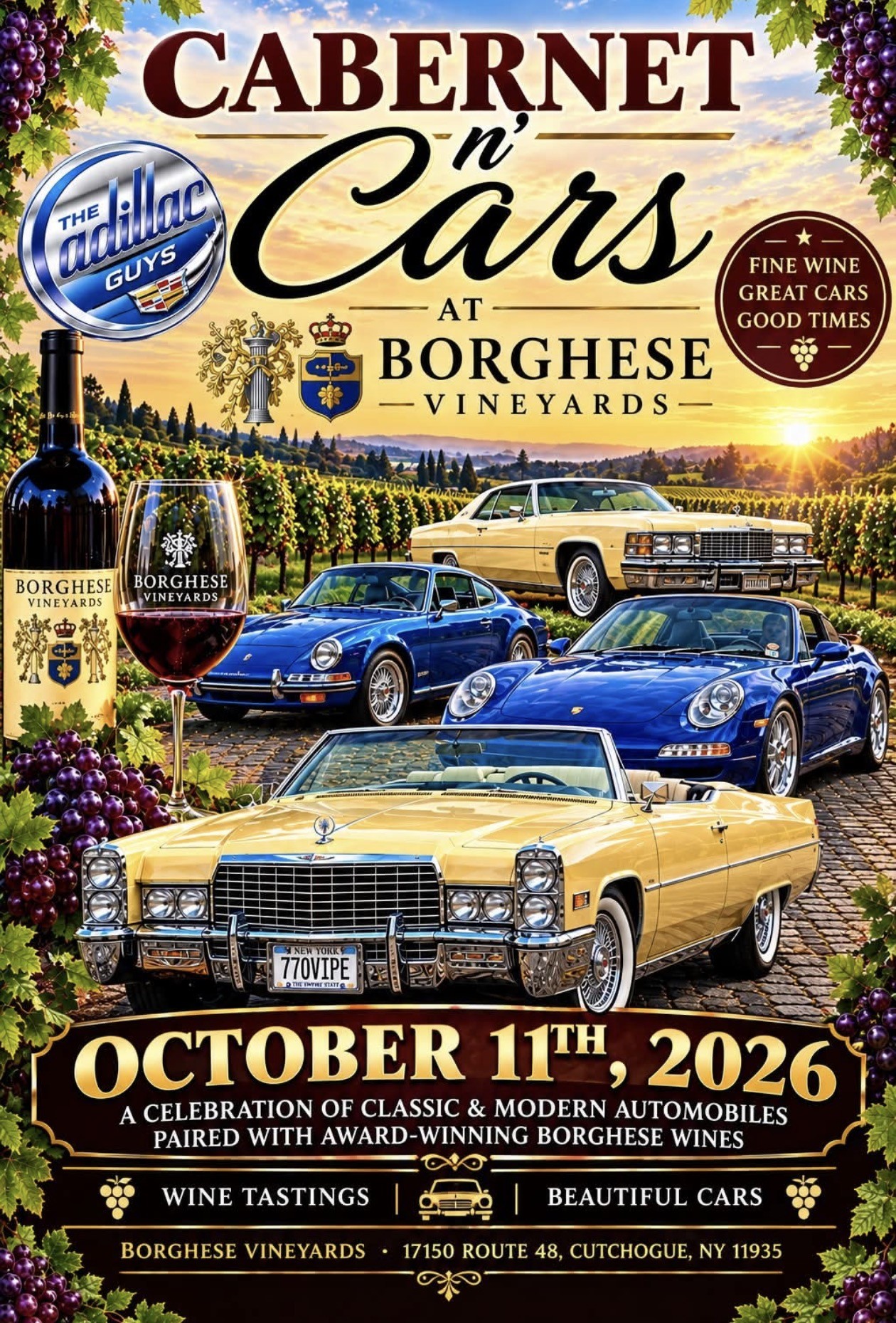 Cabernet N’ Cars at the Borghese Vineyards, Cutchogue, NY