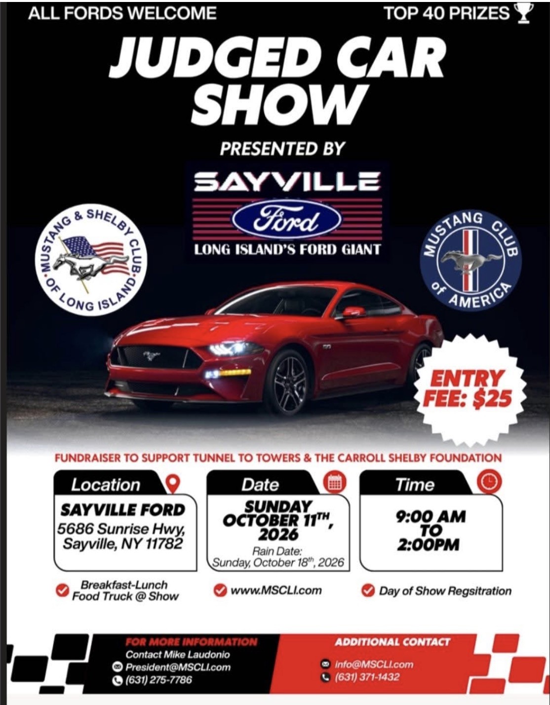 The MSCLI & Sayville Ford Judged Car Show, Sayville, NY