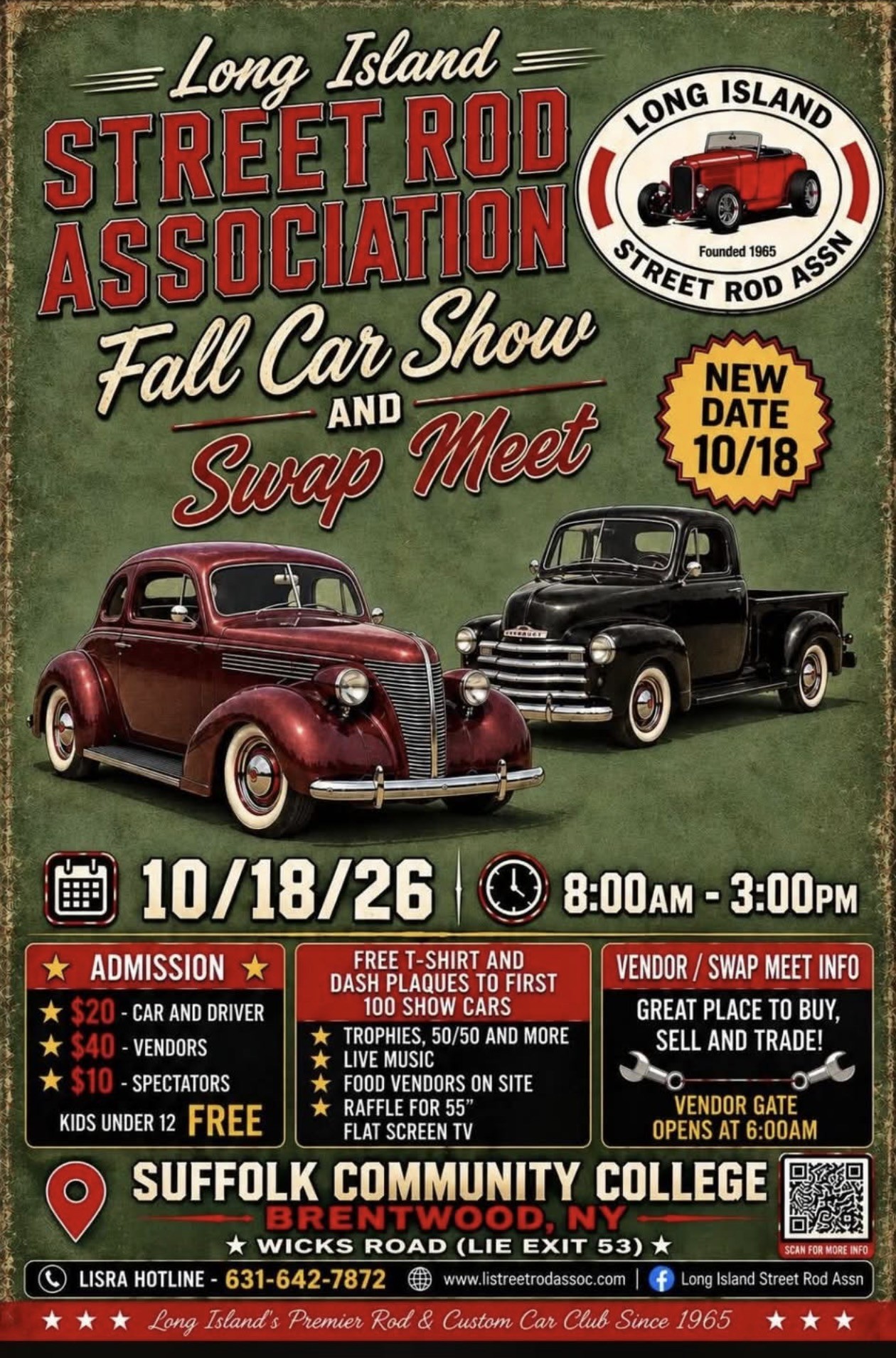 LI Street Rod Association Fall Car Show & Swap Meet, Brentwood, NY