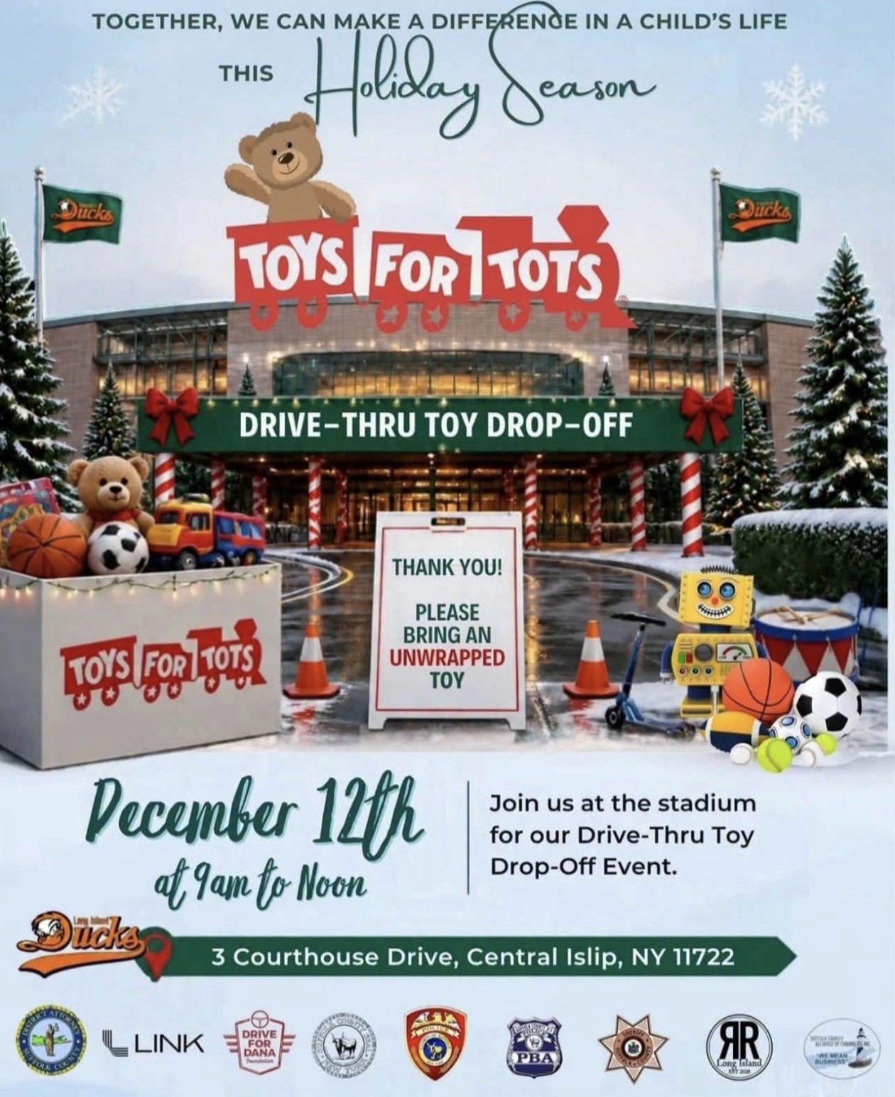 Toys for Tots Drop-Off Drive, Central Islip, NY