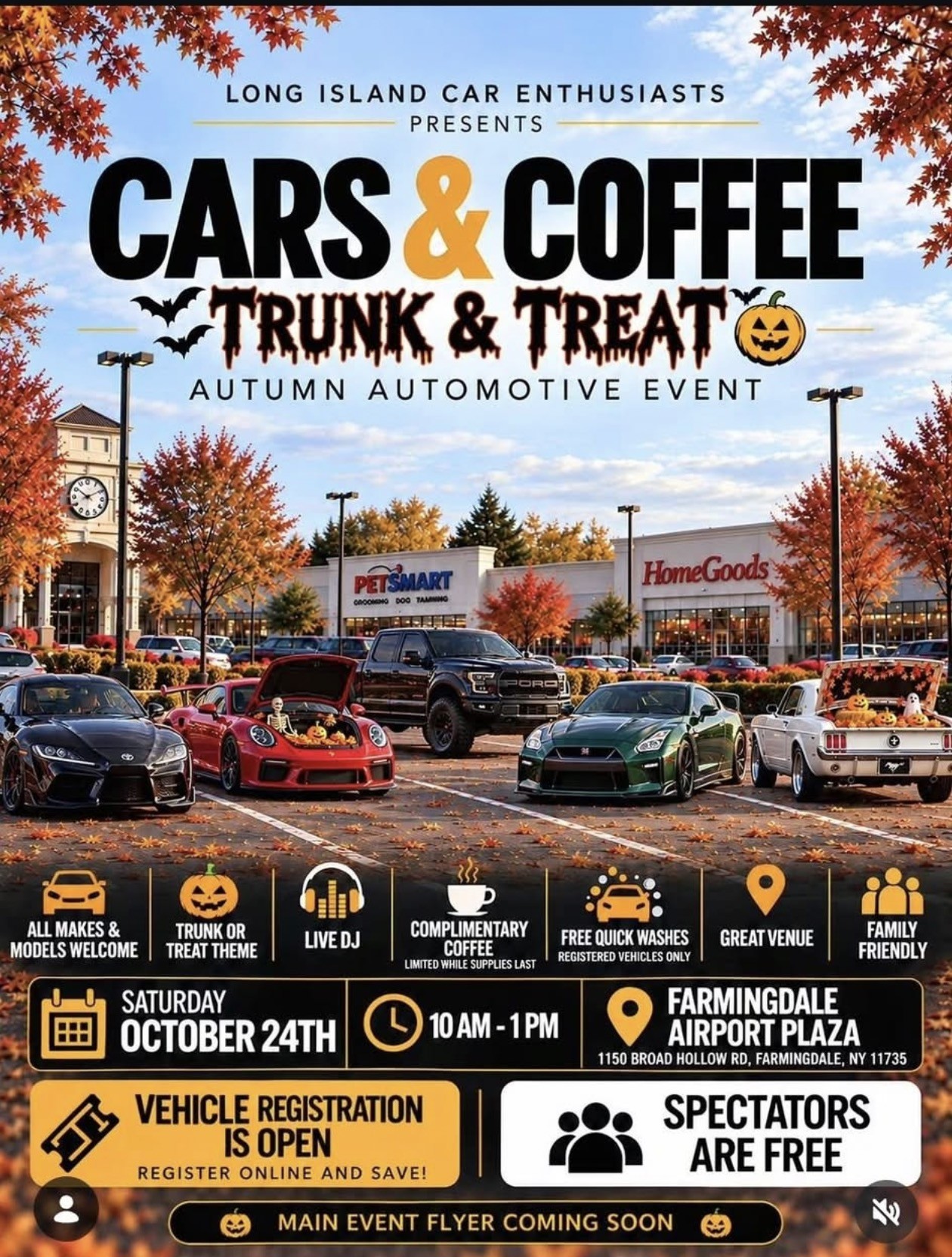 The LI Car Enthusiasts Car & Coffee Truck & Treat Car Show, Farmingdale, NY