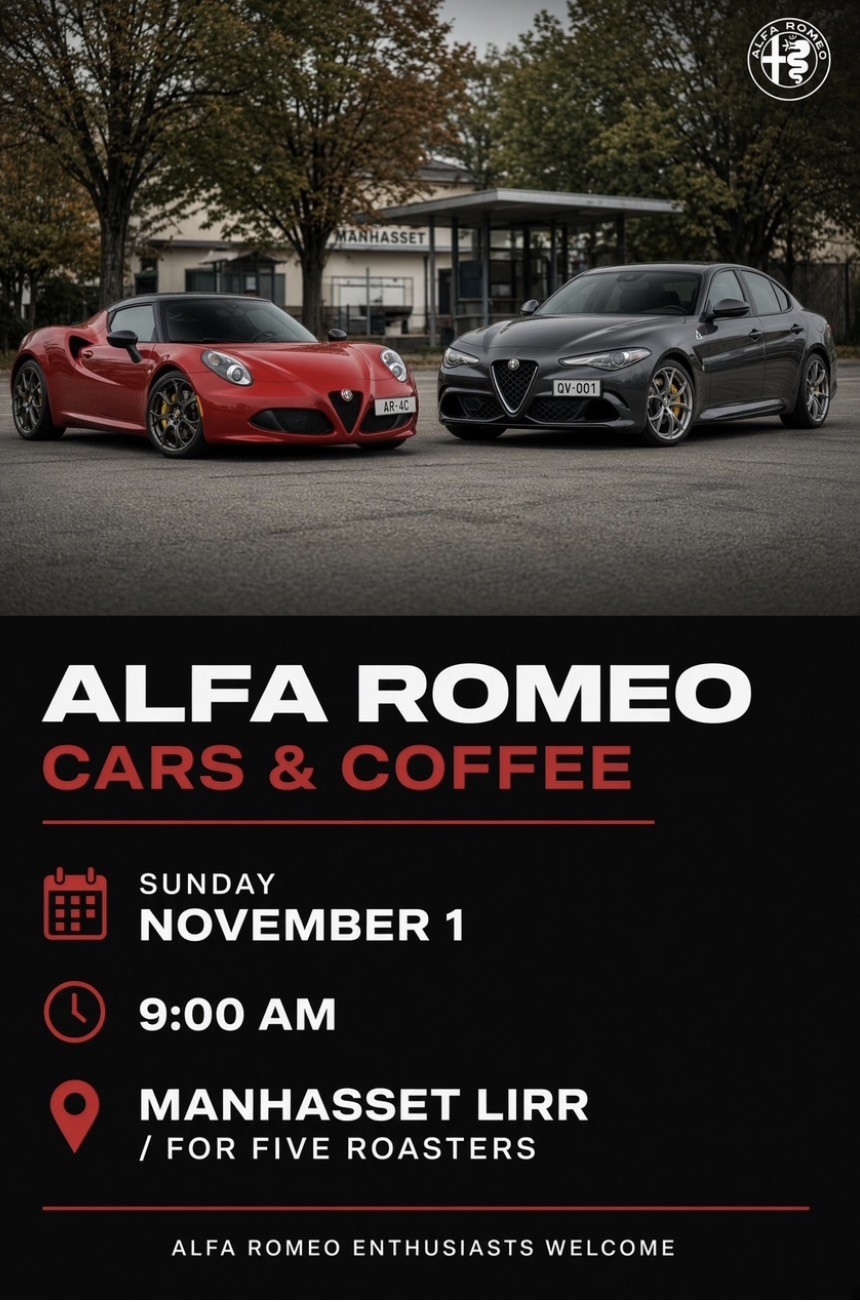 The NYAROC Alfa Romeo Cars & Coffee Meet-Up, Manhasset, NY