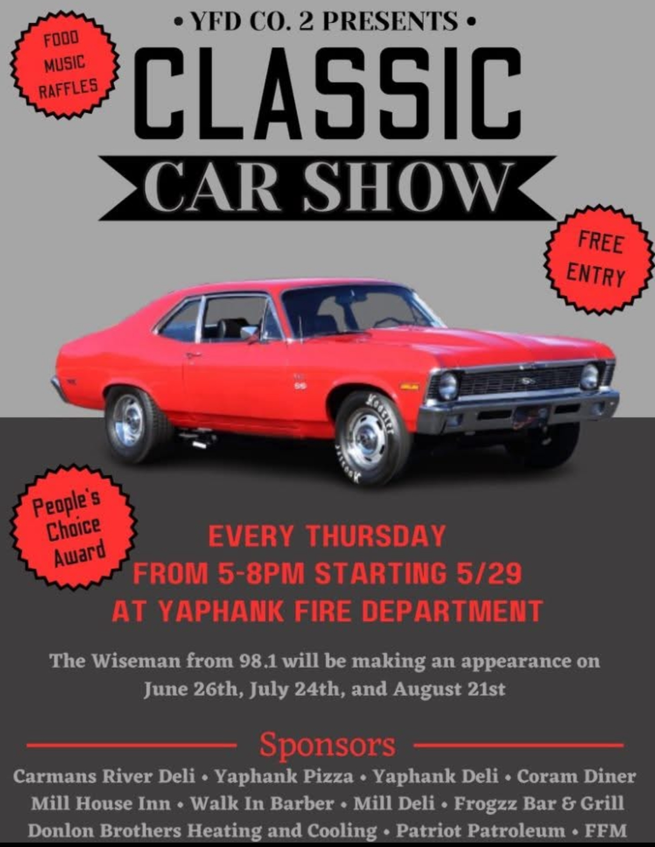 The Yaphank Fire Department Co. 2 Classic Car Show, Yaphank, NY