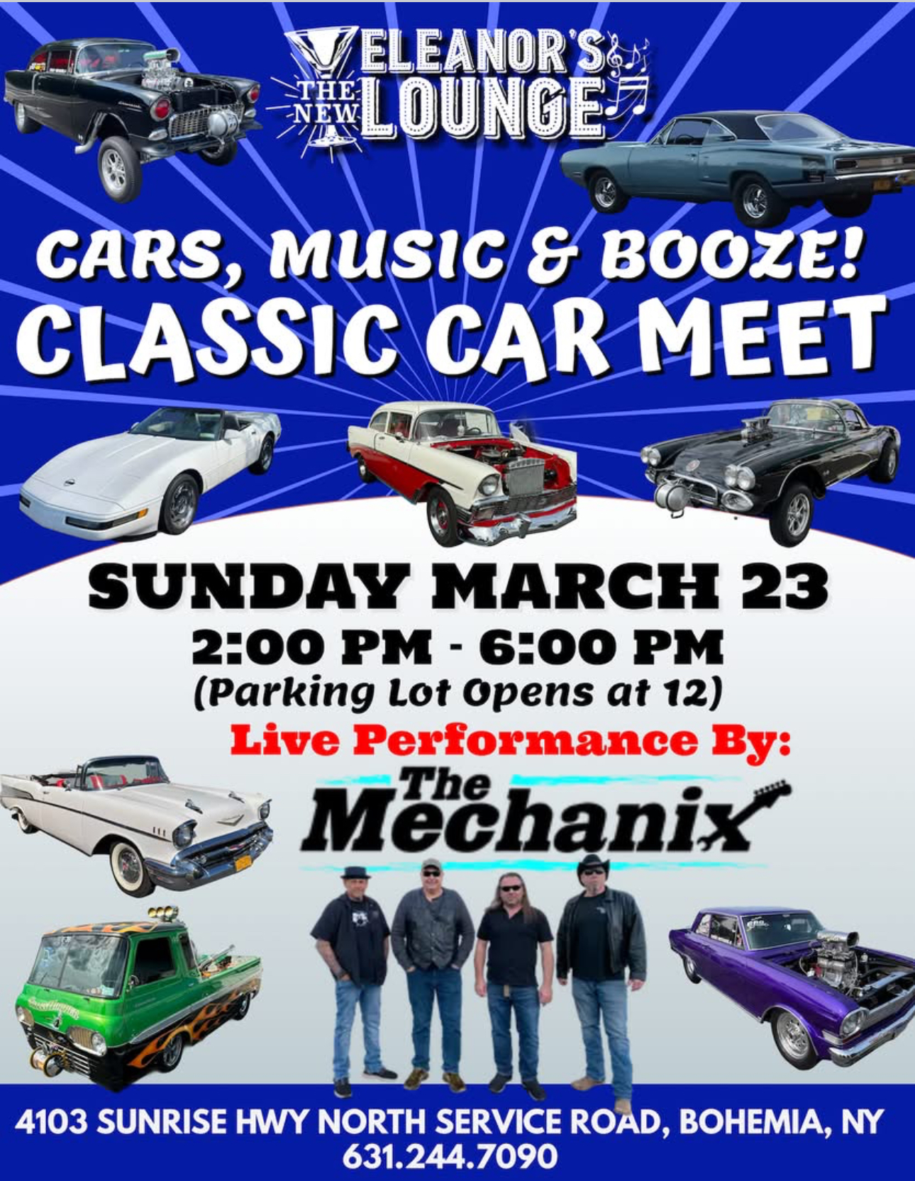  Eleanor’s Lounge presents Classic Car Meet, Bohemia, NY