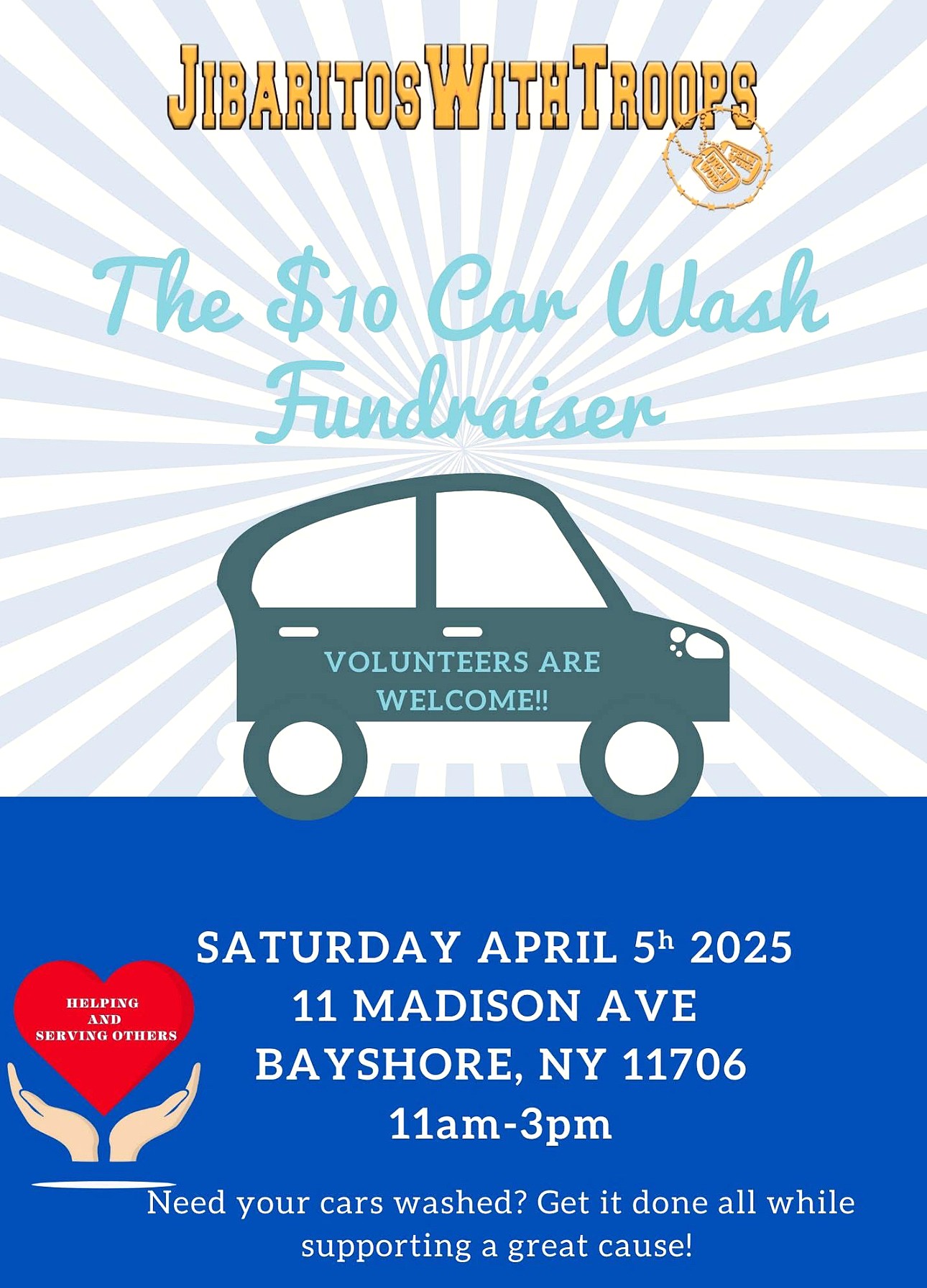 Jibaritos With Troops Car Wash Fundraiser, Bayshore, NY