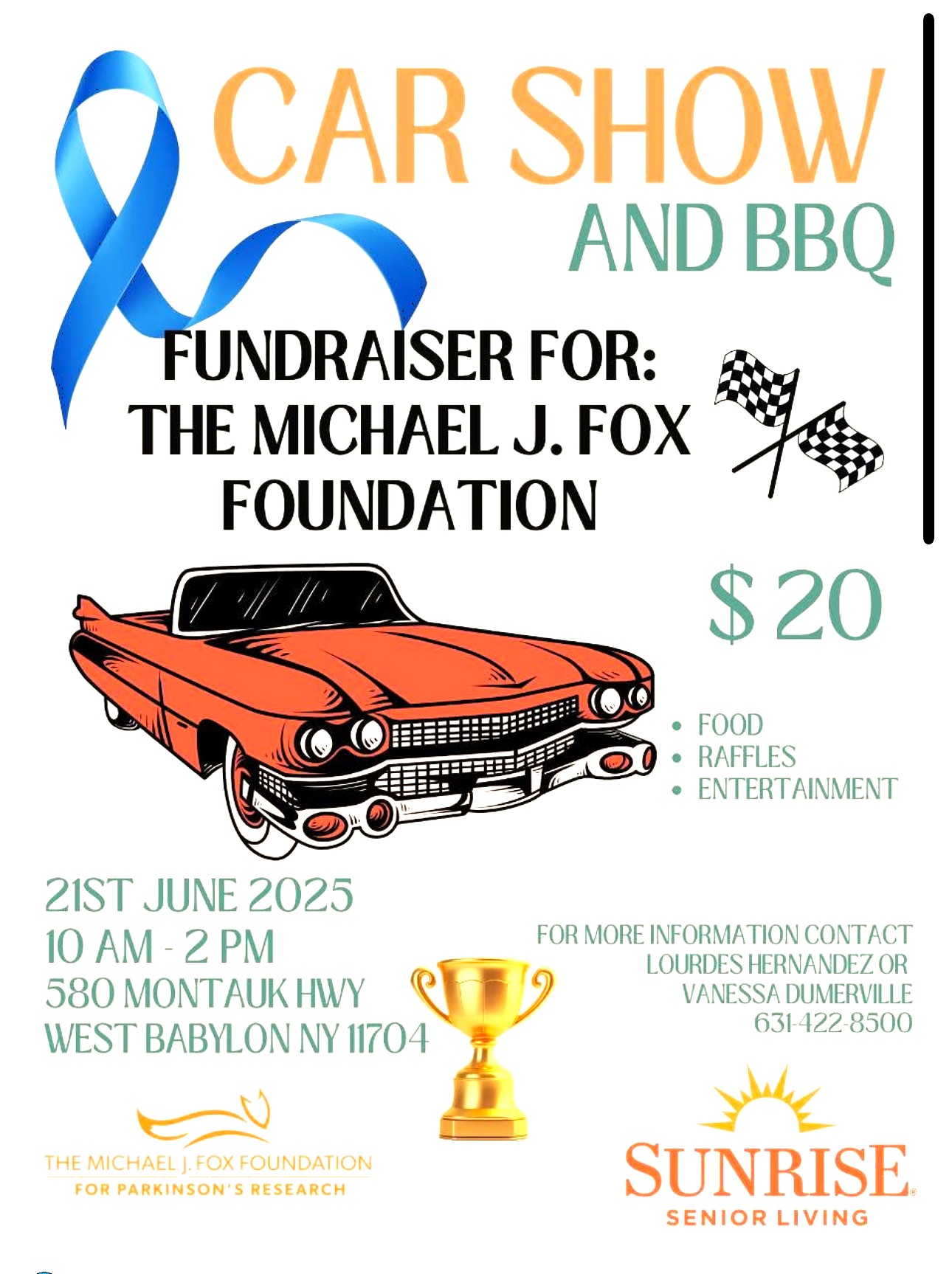 Michael J Fox Foundation Car Show & BBQ, West Babylon, NY