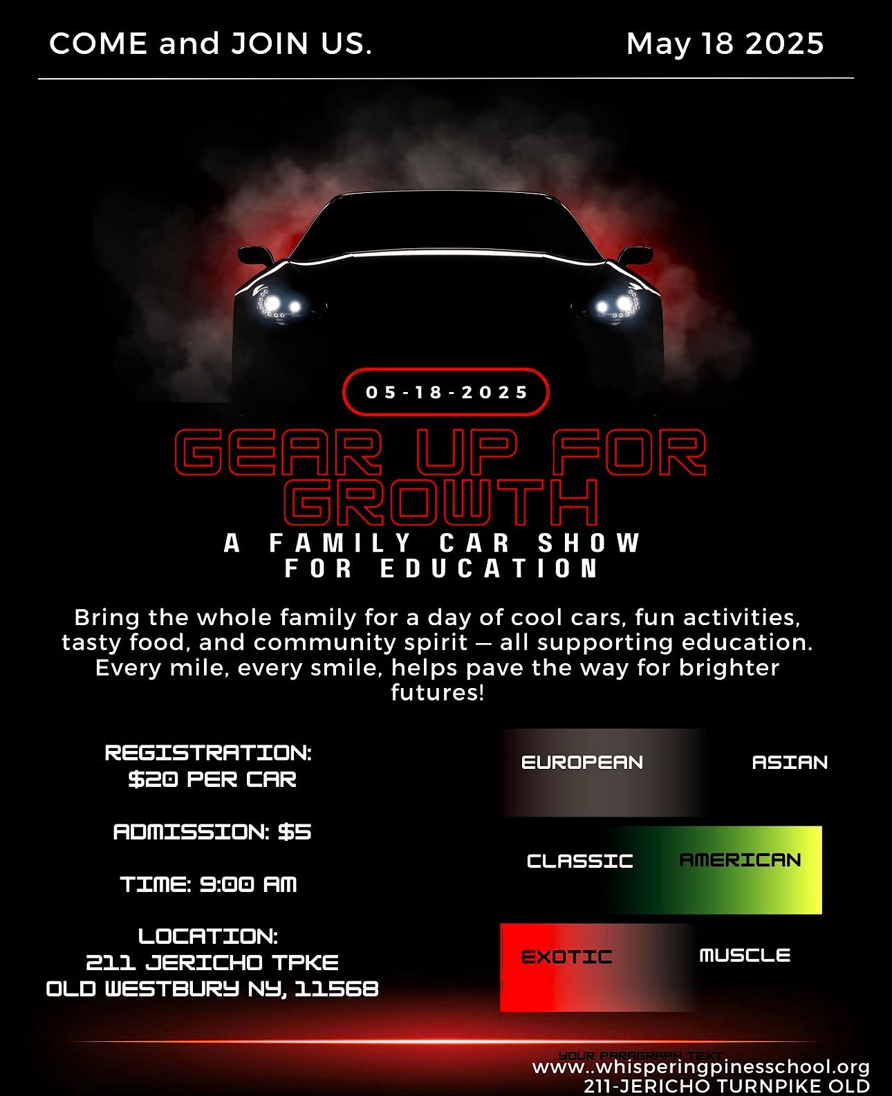 Gear Up For Growth Family Car Show, Old Westbury, NY