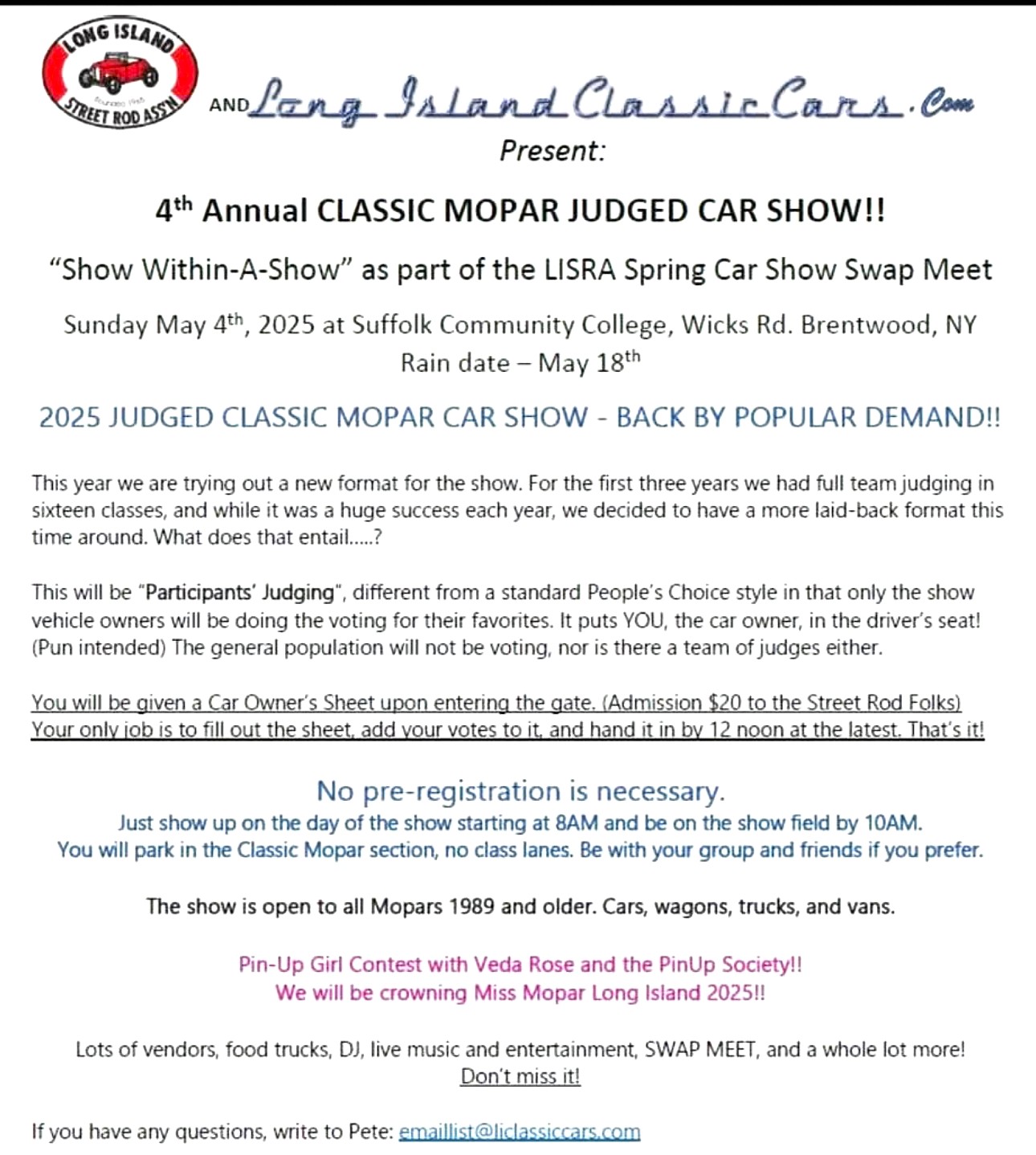 Long Island Classic Cars 4th Annual Mopar Judged Show, Brentwood, NY