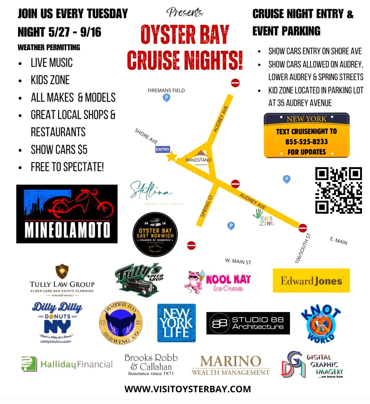 The Oyster Bay Tuesday Night Cruise & Car Show, Oyster Bay, NY