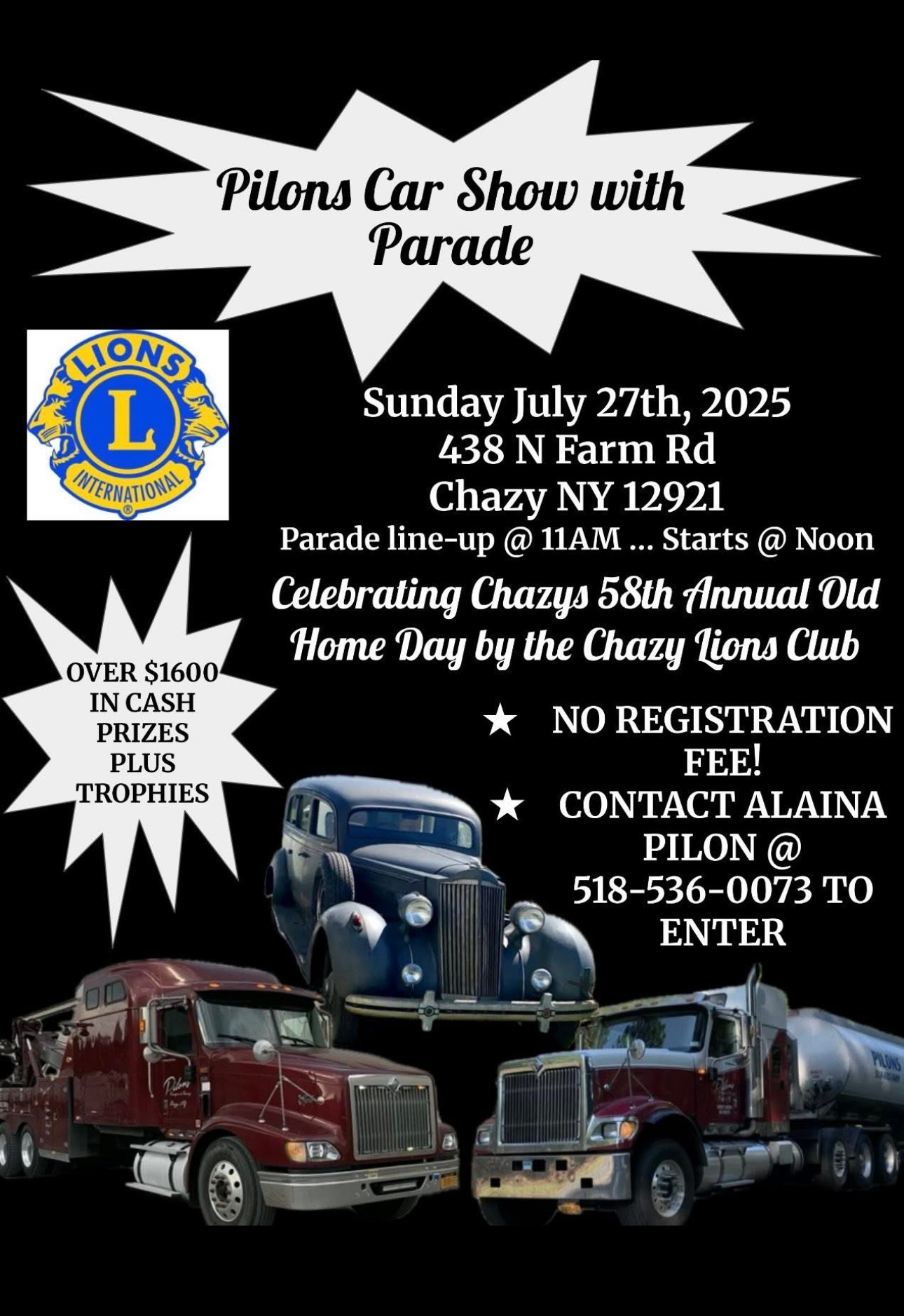 The Pilons Car Show and Parade, Chazy, NY