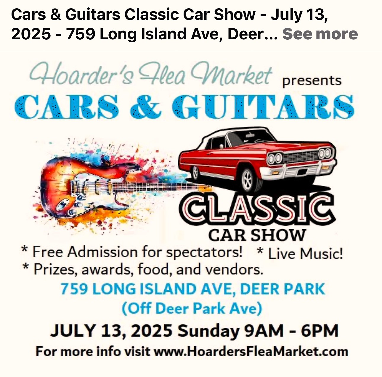 Cars & Guitars Classic Car Show, Deer Park, NY