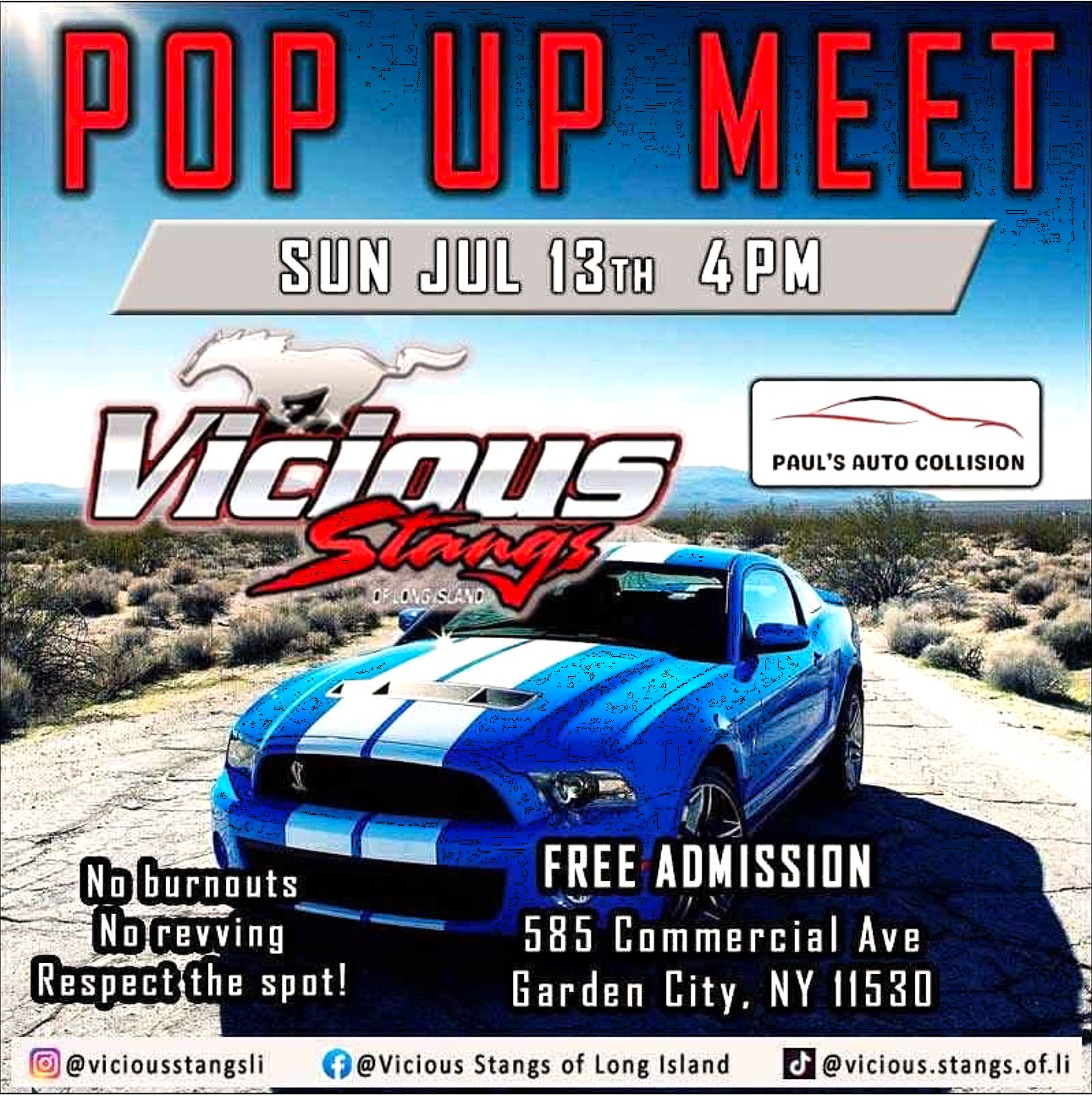 Vicious Stangs of LI Pop Up Meet, Garden City, NY