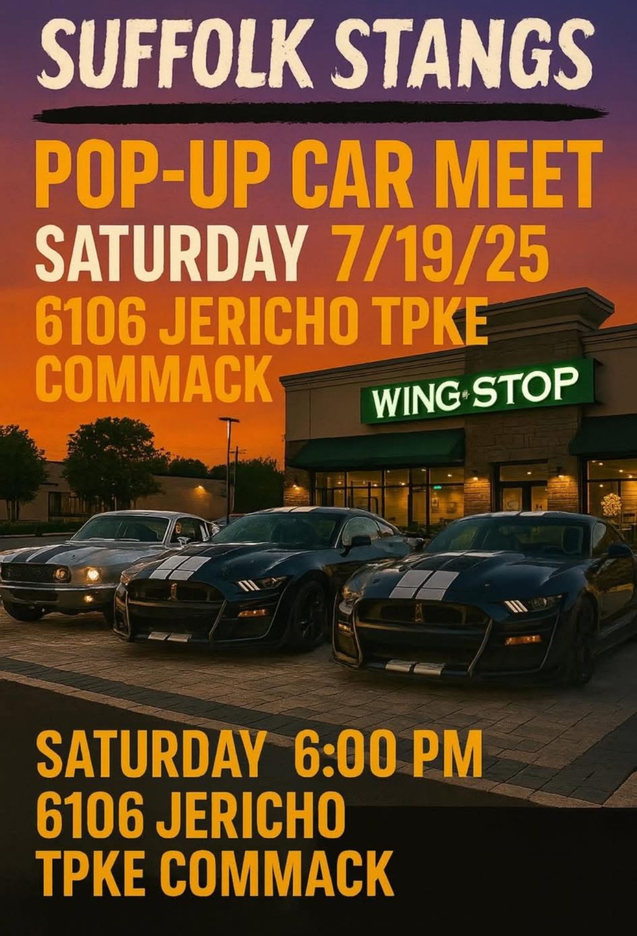 Suffolk Stangs Pop-Up Car Meet, Commack, NY