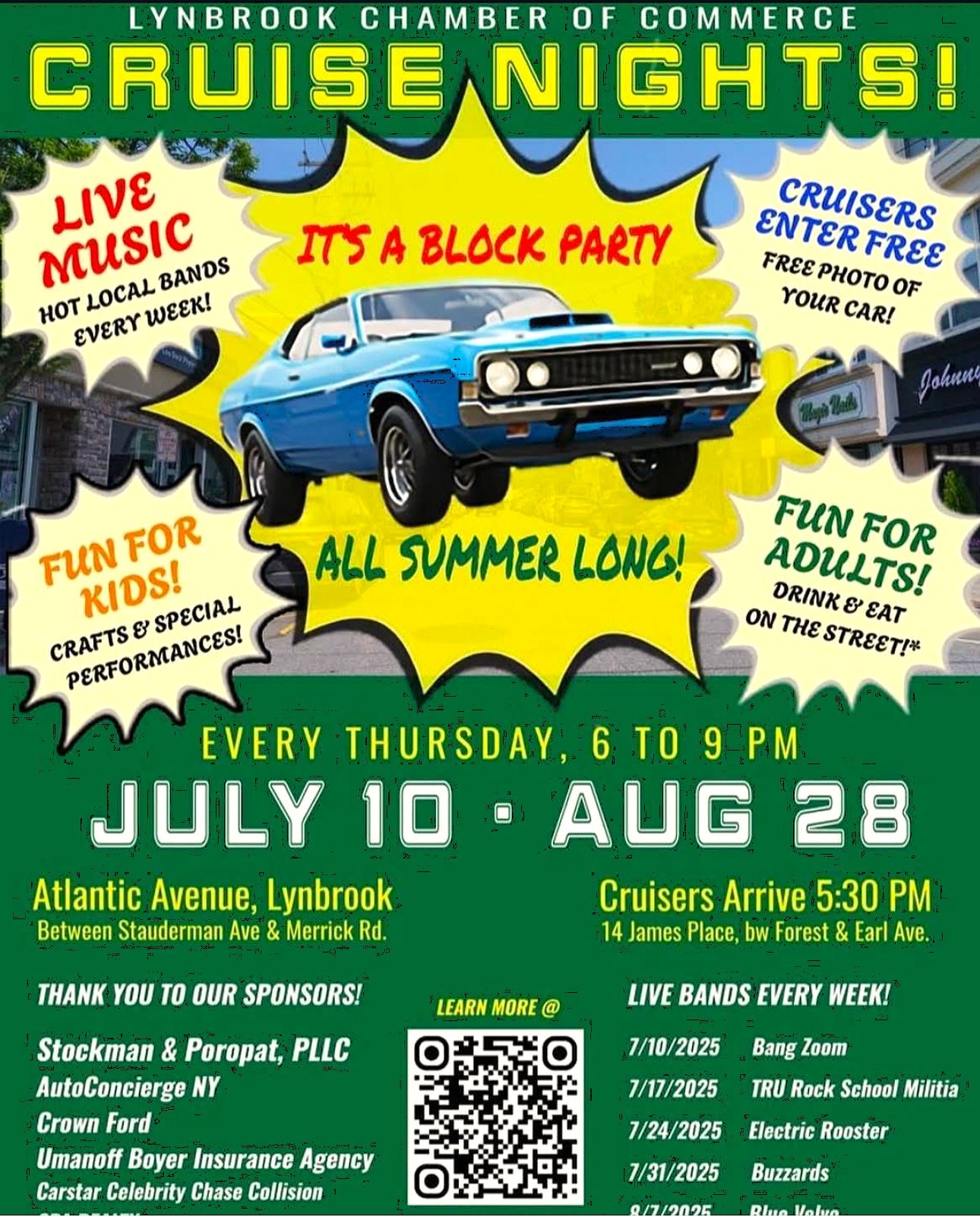 Lynbrook Chamber of Commerce Cruise Night & Car Show, Lynbrook, NY