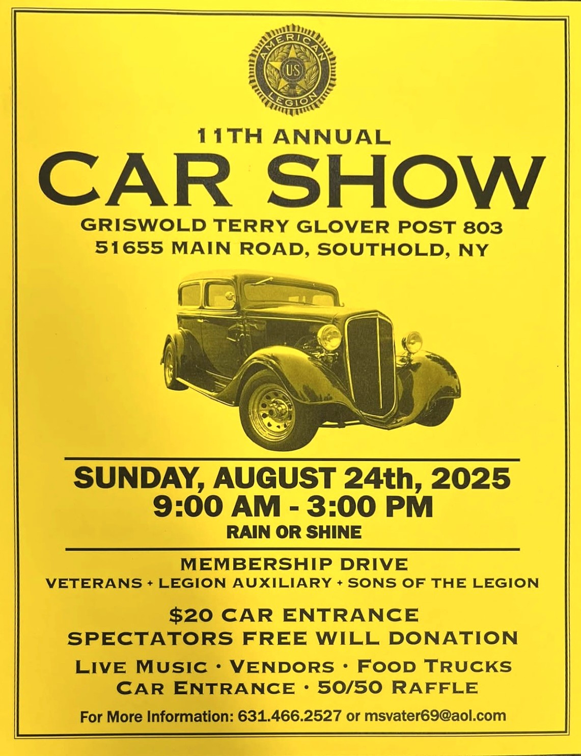 The American Legion Post 803 11th Annual Car Show, Southold, NY