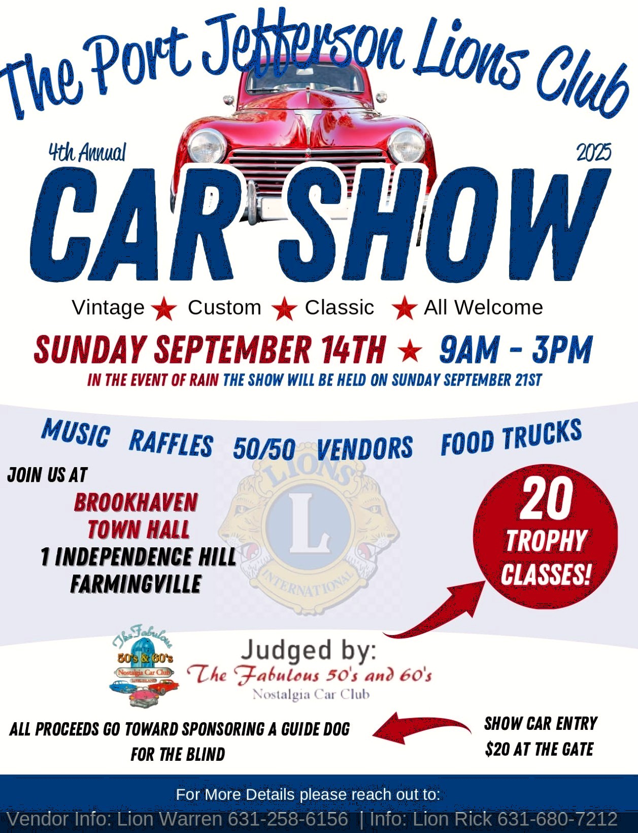 The Port Jefferson Lions Club 4th Annual Car Show, Farmingville, NY