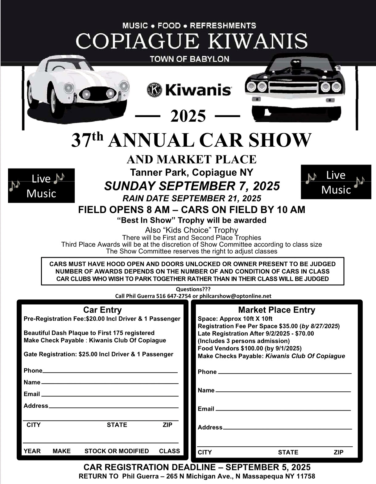 Copiague Kiwanis 37th Annual Car Show & Marketplace, Copiague, NY