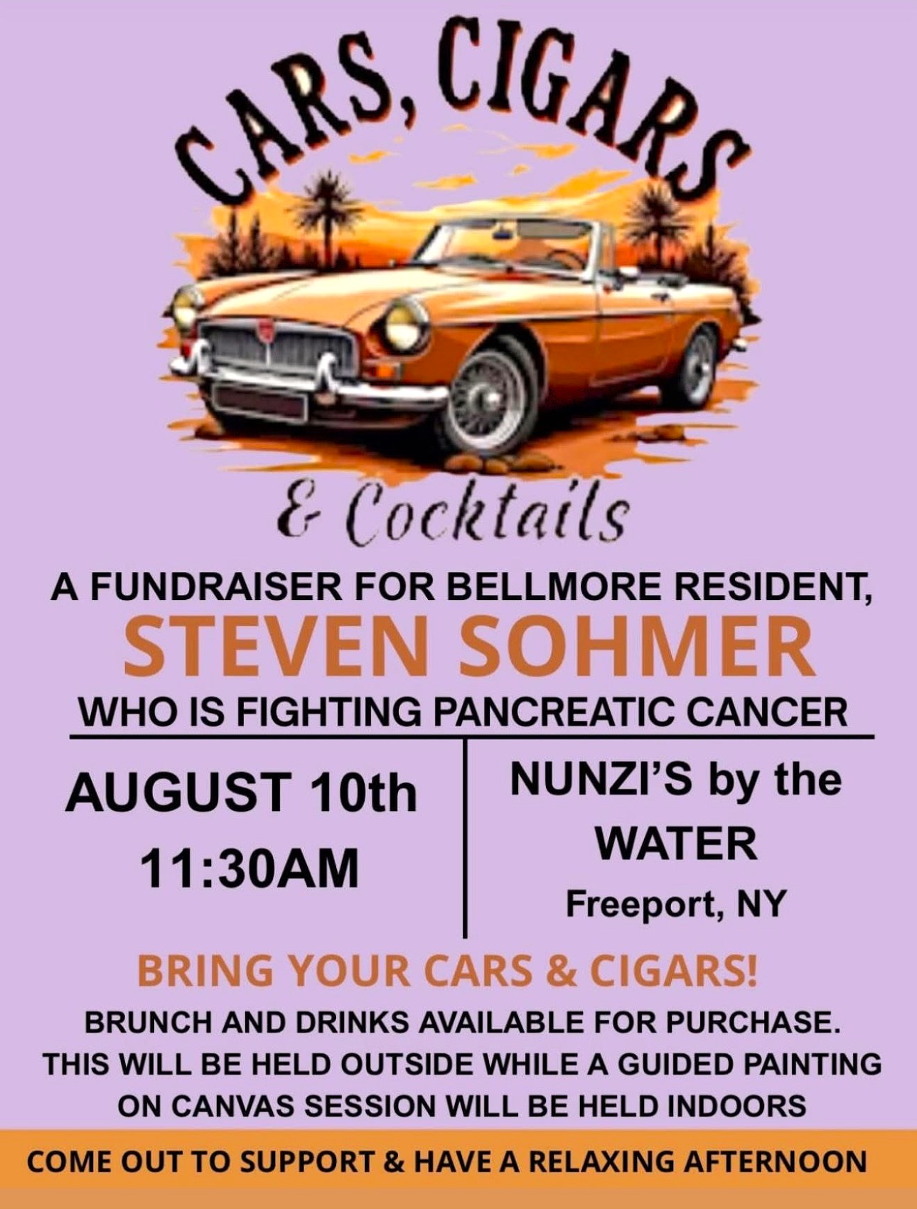 Cars, Cigars & Cocktails Fundraiser For Steven Sohmer, Freeport, NY