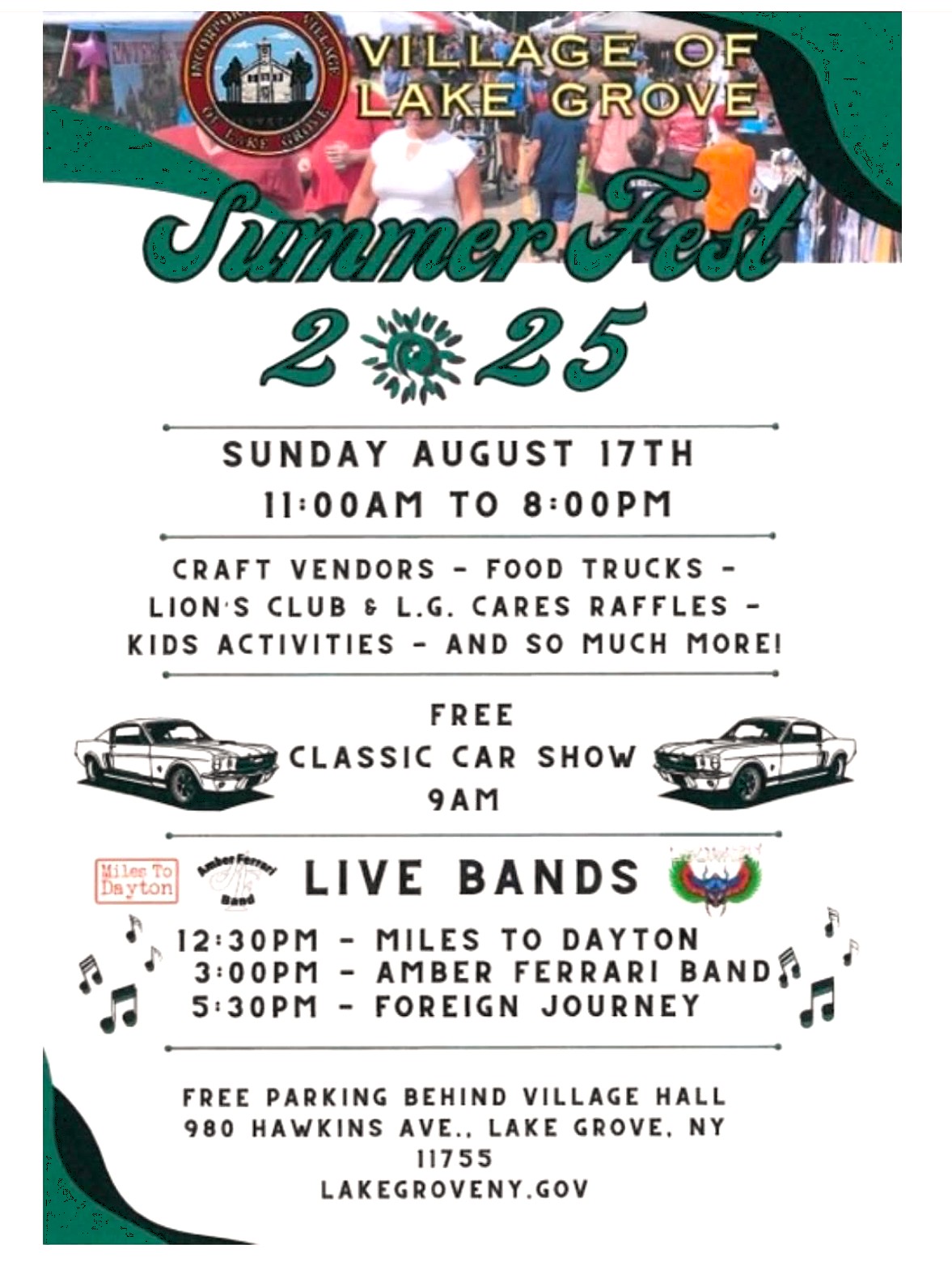 The Village of Lake Grove Summer Fest Car Show, Lake Grove, NY