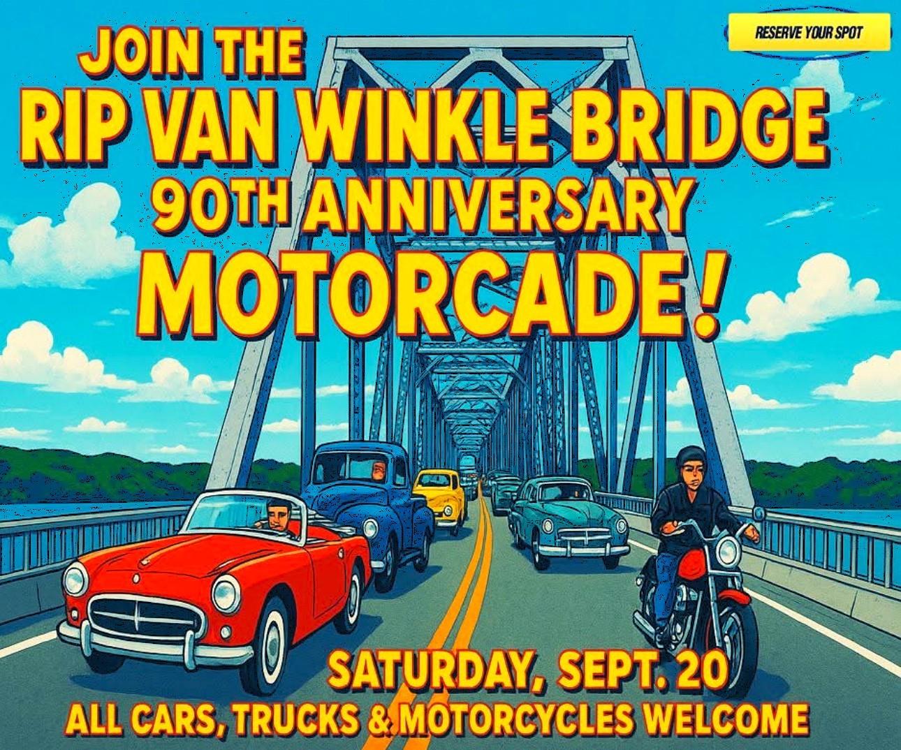 The Rip Van Winkle Bridge 90th Anniversary Motorcade, Catskill, NY