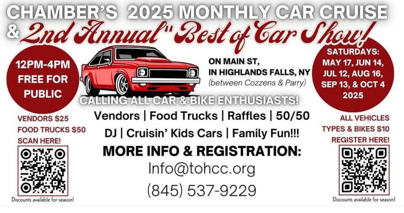 Chamber’s 2nd Annual Best of Show Cruise & Meet, Highland Falls, NY
