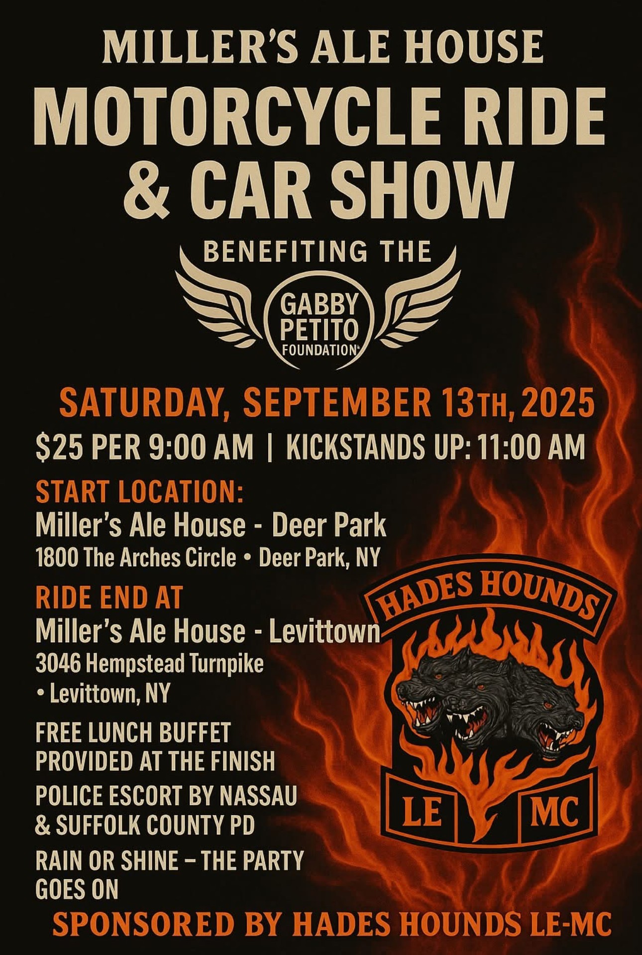 Miller Ale House Motorcycle Ride & Car Show, Deer Park, NY