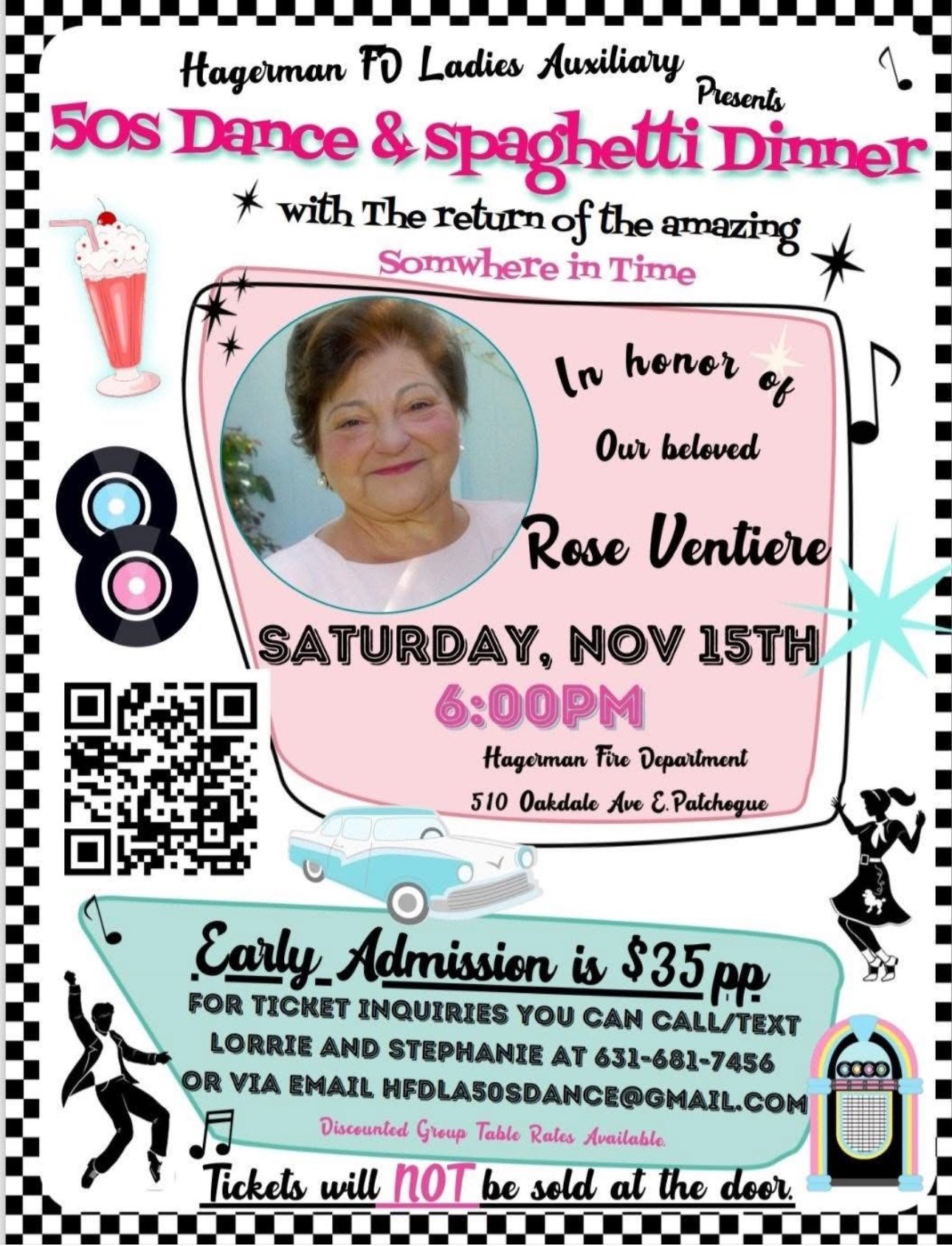 The Hagerman FD Ladies Auxiliary 50’s Dance & Spaghetti Dinner, East Patchogue, NY