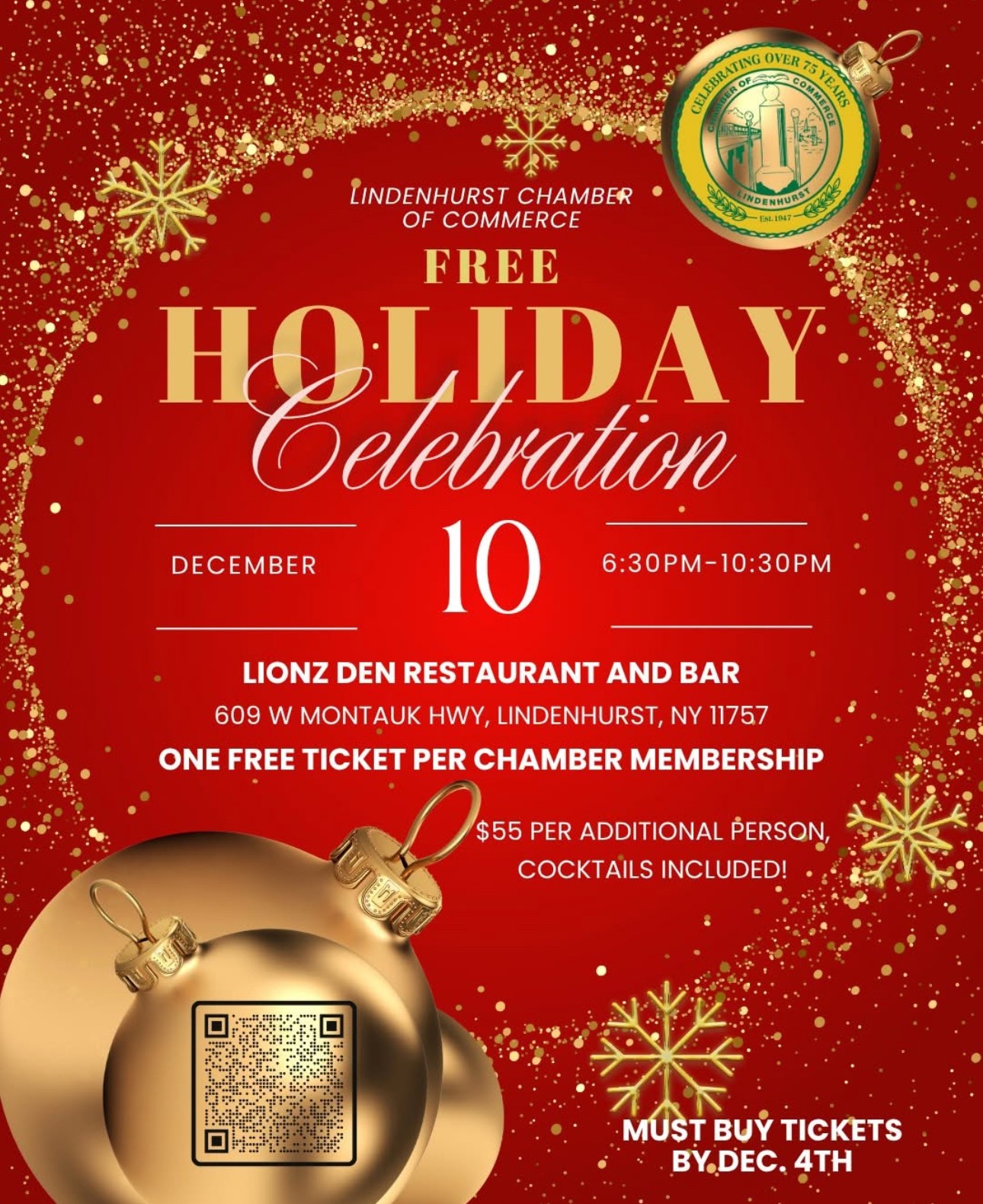 The Lindenhurst Chamber of Commerce Holiday Celebration, Lindenhurst, NY