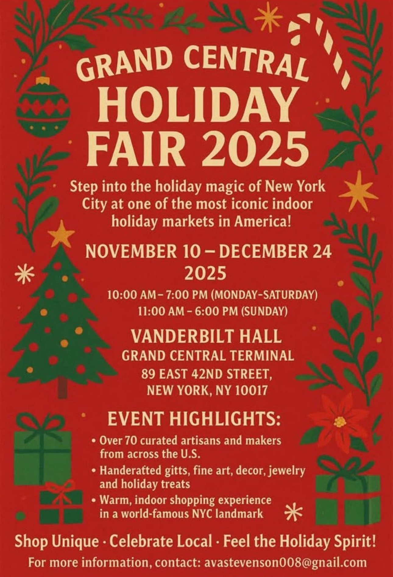 The Grand Central Holiday Fair 2025, NYC, NY