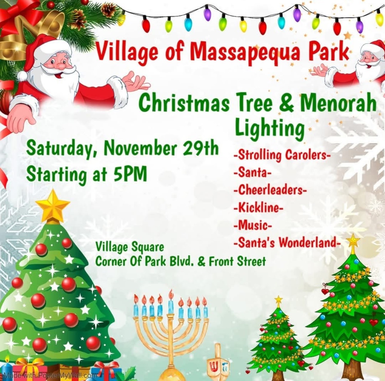 Village of Massapequa Park Christmas Tree & Menorah Lighting, Massapequa Park, NY