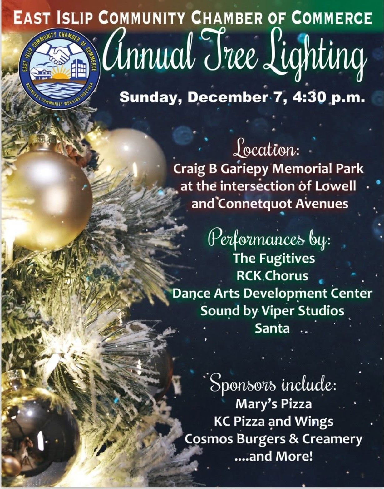 The East Islip Chamber of Commerce Annual Tree Lighting, East Islip, NY