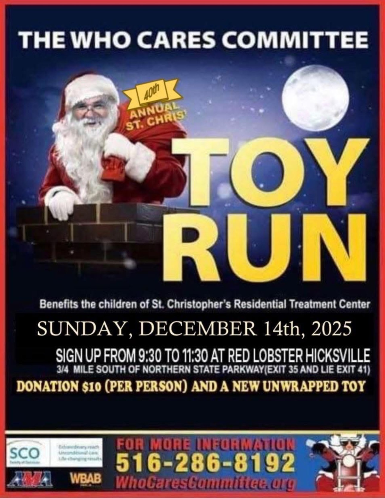 The Who Cares Committee 4oth Annual St. Chris Toy Run, Hicksville, NY