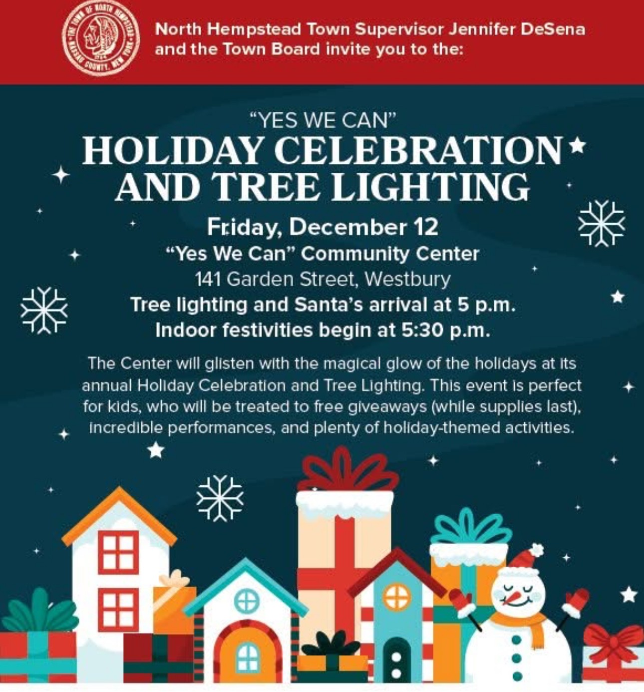 Holiday Celebration & Tree Lighting, Westbury, NY