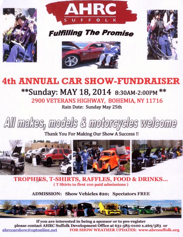 AHRC Suffolk 4th Annual Car Show- Fundraiser, Bohemia, NY