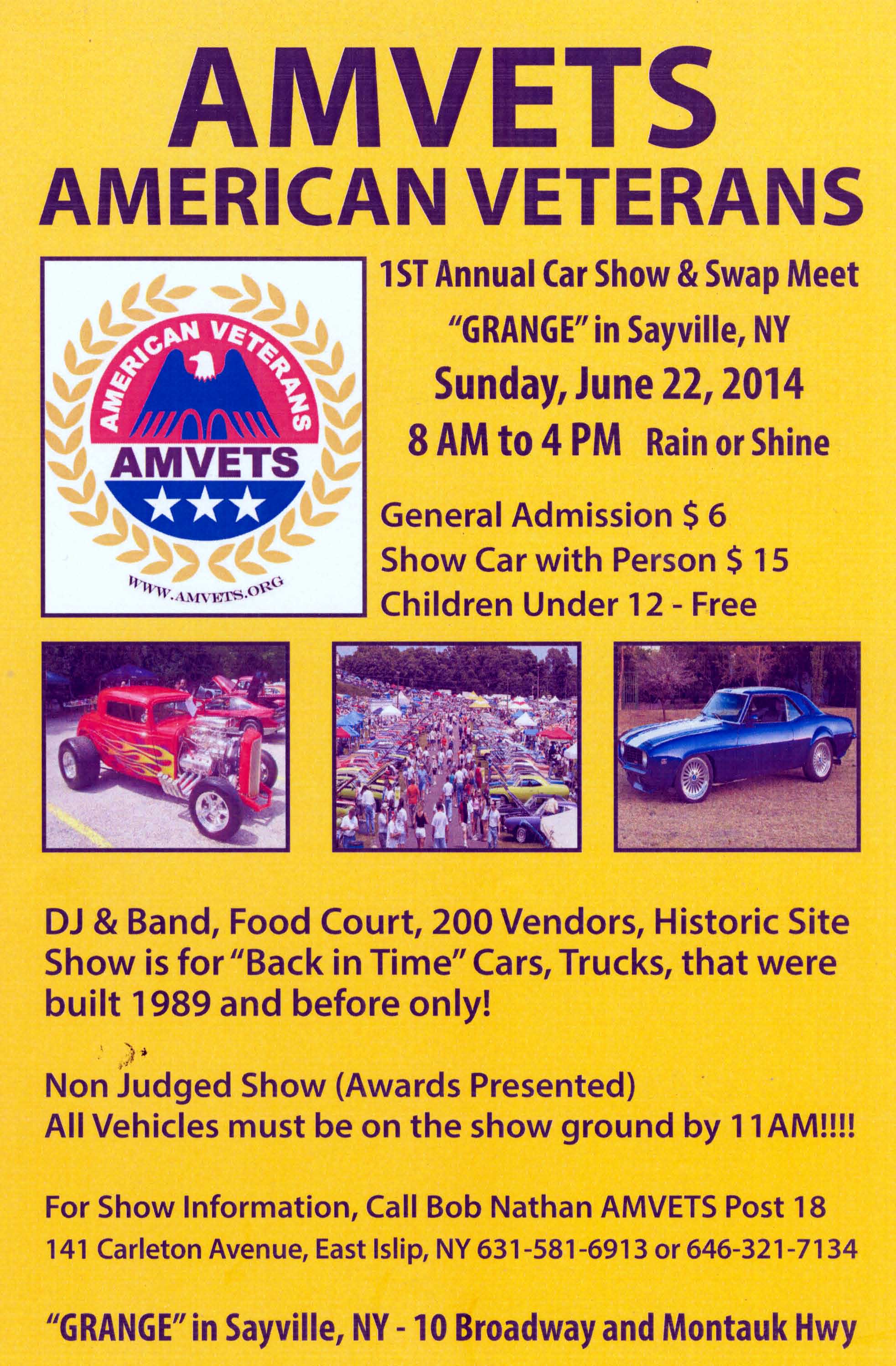 Amvets 1st Annual Car Show & Swap Meet, Sayville, NY
