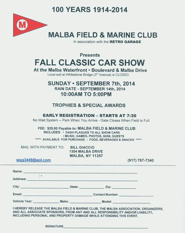 Malba Field & Marine Club Fall Classic Car Show, Malba, NY