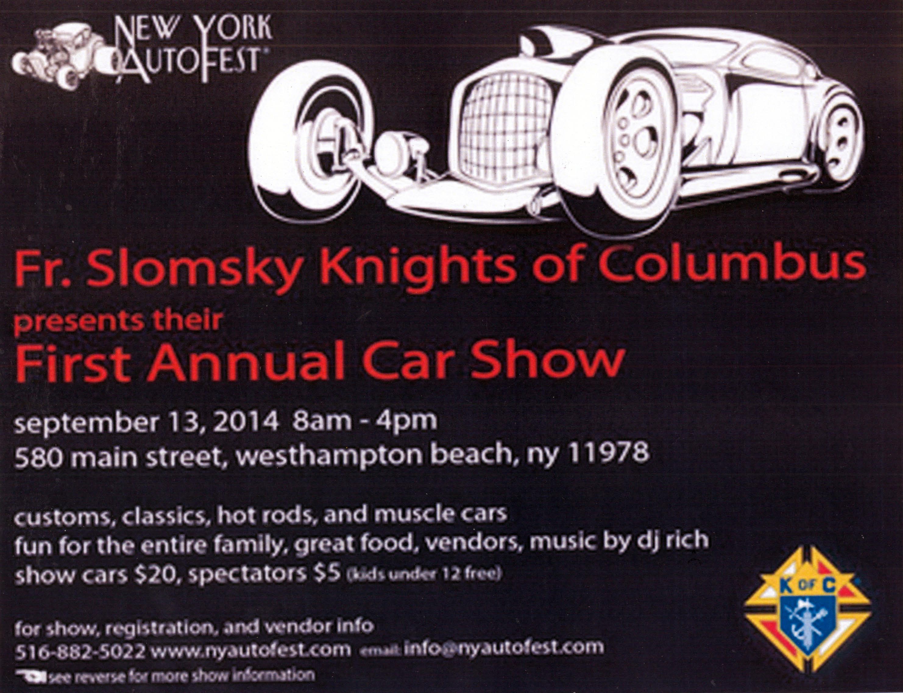 Fr. Slomsky Knights of Columbus 1st Annual Car Show, Westhampton Beach, NY