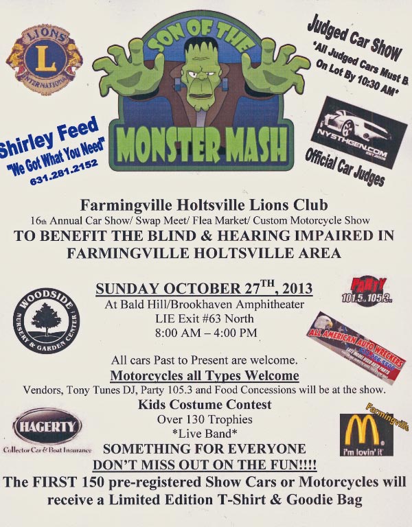 Farmingville/Holtsville Lions Club 17th Annual Son of Monster Mash Car Show, Farmingville, NY
