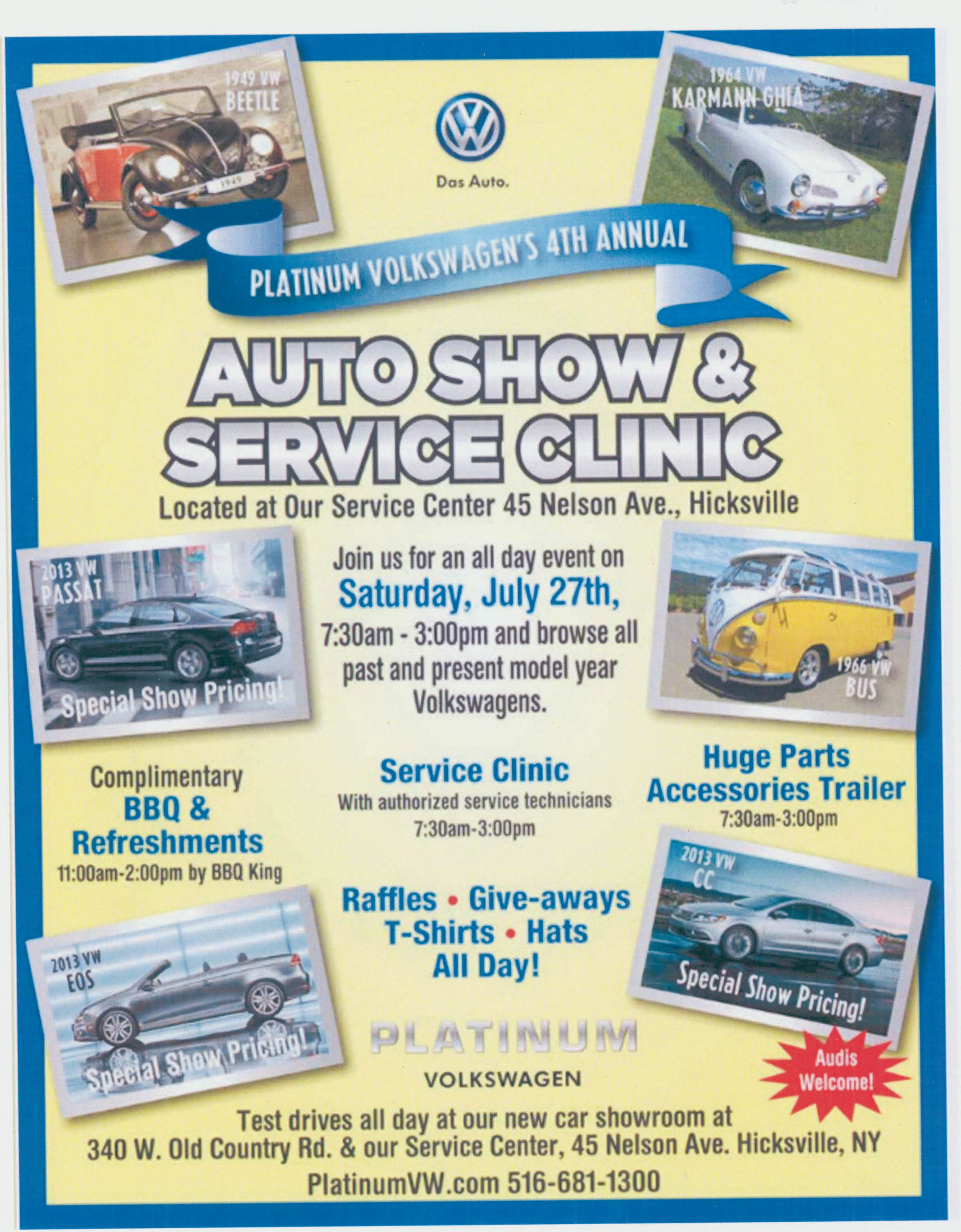 Platinum Volkswagen’s 4th Annual Auto Show & Service Clinic, Hicksville, NY