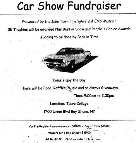 Islip Town Firefighters & EMS Museum Car Show & Fundraiser, Bay Shore, NY