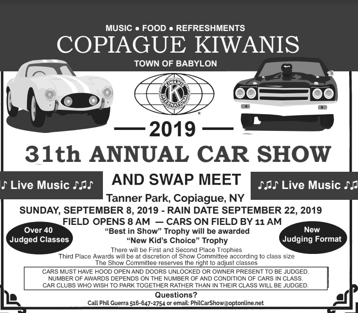 Copiague Kiwanis 31th  Annual Car Show & Swap Meet, Copiague, NY