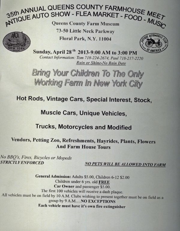 35th Annual Queens County Farmhouse Meet, Floral Park, NY