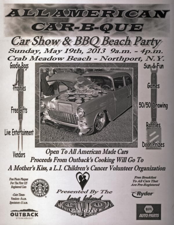 All American Car-B-Que Car Show and BBQ Beach Party, Northport, NY