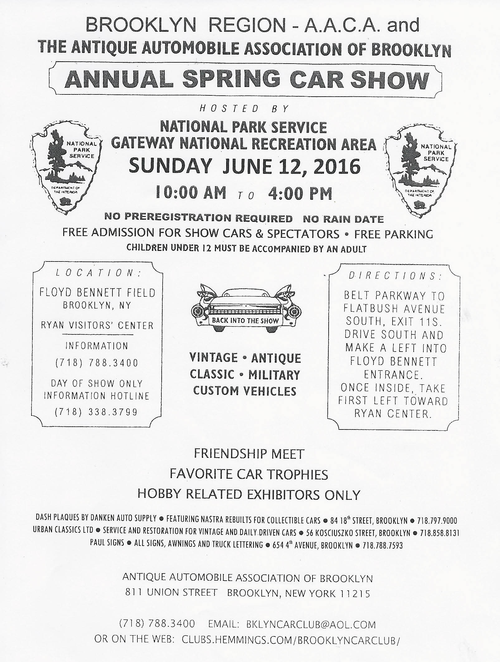 Brooklyn Region of AACA & AAA of Brooklyn Annual Spring Car Show,Brooklyn, NY